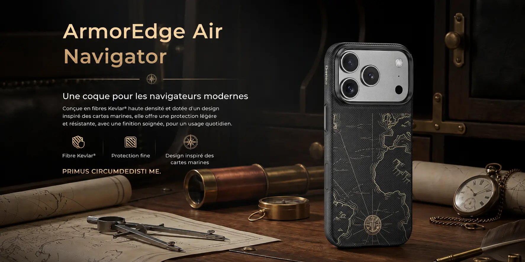 Coque BENKS ArmorEdge Air Navigator en Kevlar pour iPhone 18 Pro Max / 17 Pro Max
