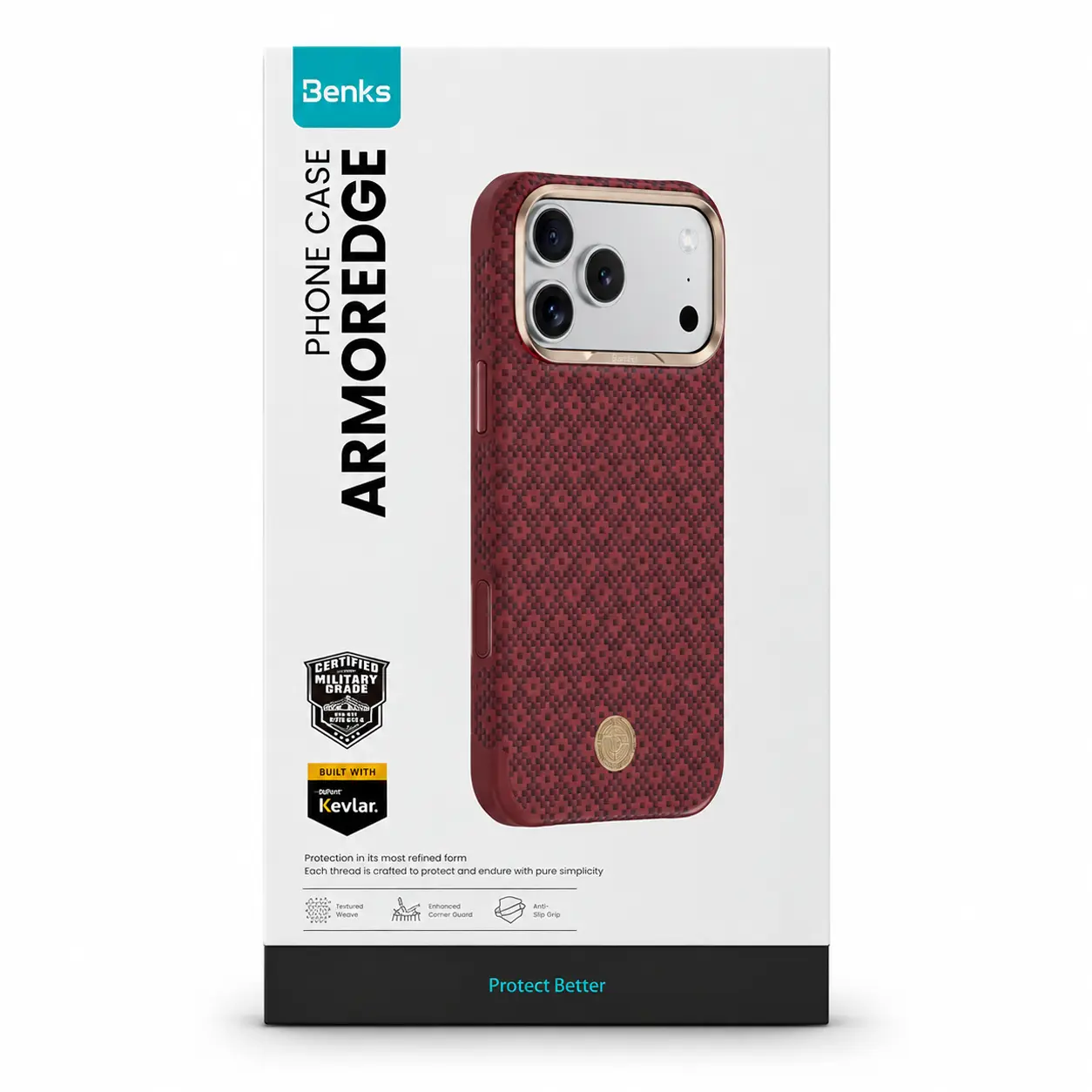 Emballage officiel de la coque BENKS ArmorGrid Edge X9 en DuPont Kevlar