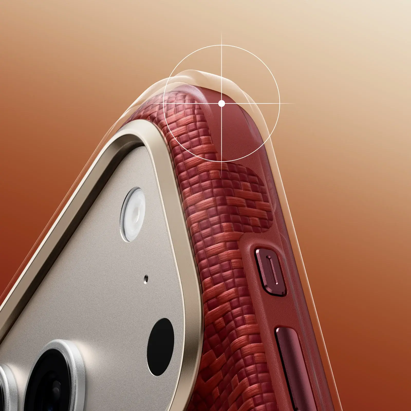 Protection renforcée des angles de la coque BENKS ArmorEdge rouge en fibre Kevlar