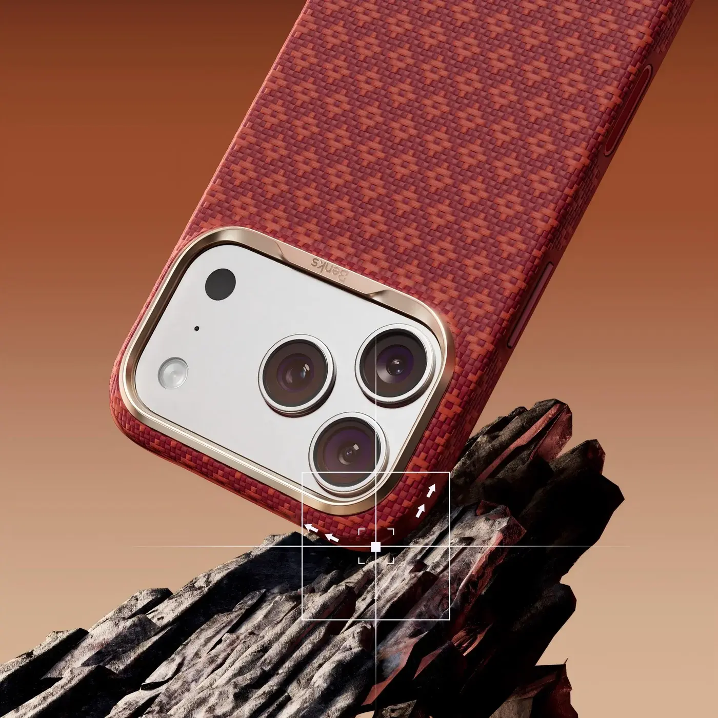 Coque BENKS ArmorEdge rouge protégeant l'iPhone contre les chocs et les impacts