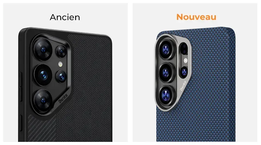 Galaxy S26 Plus - Coque MagSafe BENKS ArmorTint en Fibre Dupont Kevlar 1000D - Cadre de caméra surélevé