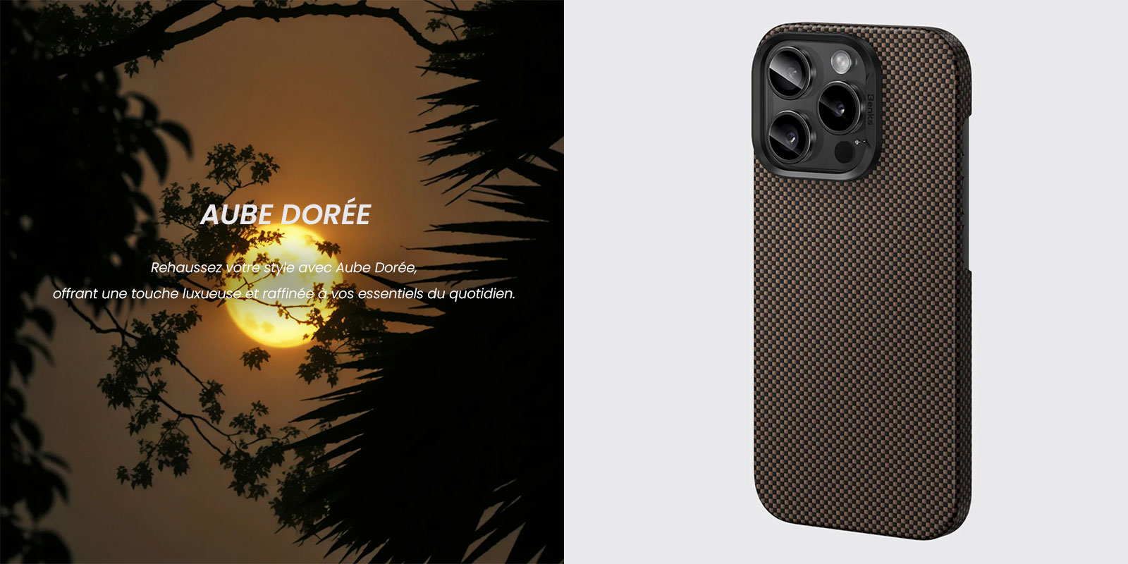 Coque MagSafe BENKS ArmorTint en Fibre Dupont Kevlar® pour iPhone 16 Pro Max