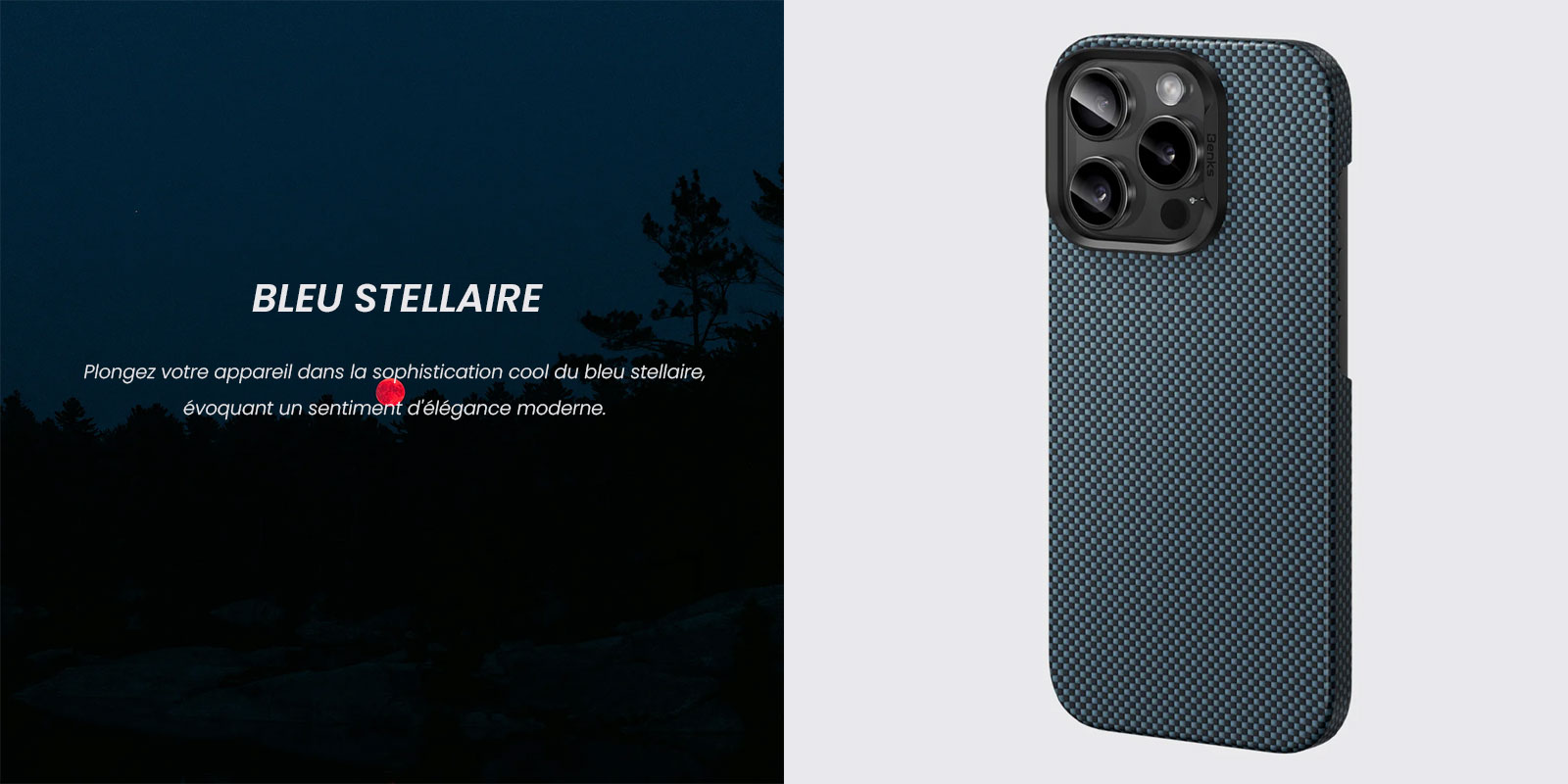 Coque MagSafe BENKS ArmorTint en Fibre Dupont Kevlar® pour iPhone 16 Pro Max