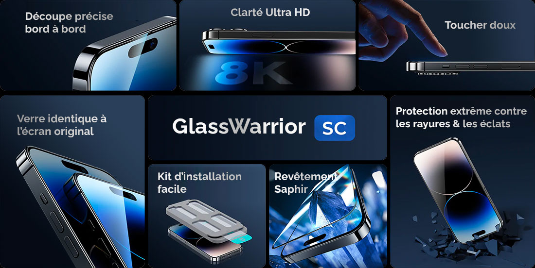 Protection d'Écran En Verre Trempé BENKS GlassWarrior Saphir By Corning pour iPhone 14 Plus