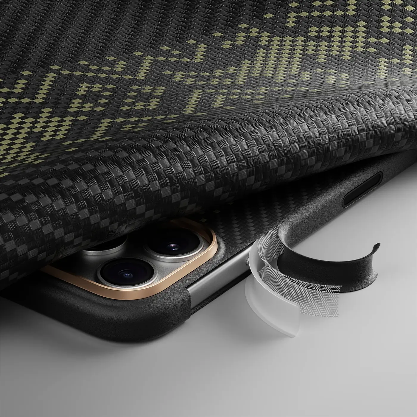 Protection bimatériau Kevlar et TPU pour iPhone 18 Pro et iPhone 17 Pro - Coque BENKS Knight Pro Noir
