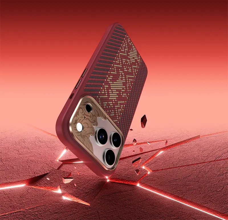 Accès précis à la commande de l'appareil photo - Coque BENKS Knight Pro Rouge pour iPhone 18 Pro et iPhone 17 Pro