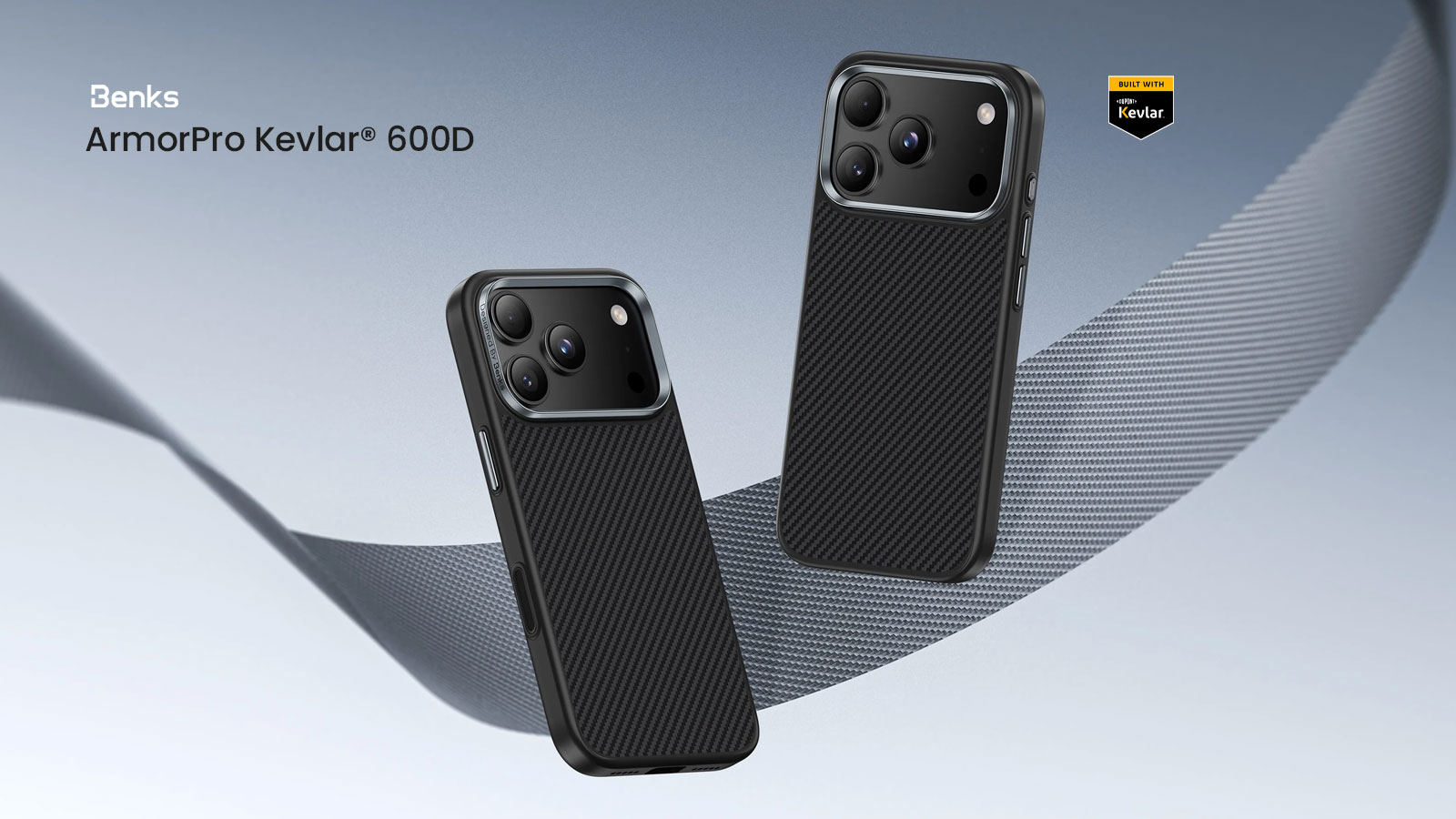 Coque MagSafe BENKS ArmorPro en Fibre Dupont Kevlar 600D pour iPhone 17