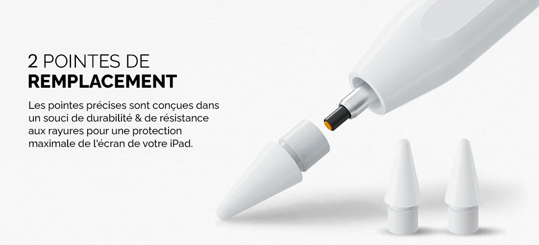 Stylet Actif BENKS Magnetic Pen - Compatible avec Fixation & Chargement Magnétiques iPad Pro | iPad Air | iPad Mini