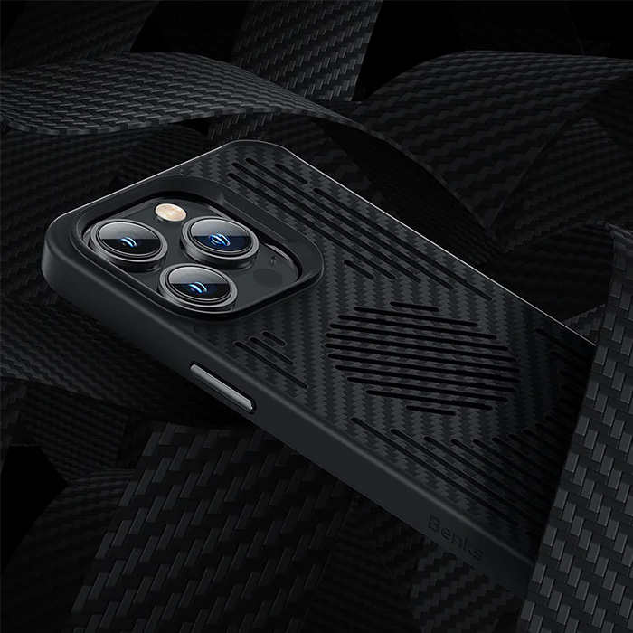 Coque Gaming BENKS MagClap Nova Hybride en Fibre DuPont Kevlar Compatible MagSafe pour iPhone 13 Pro Max