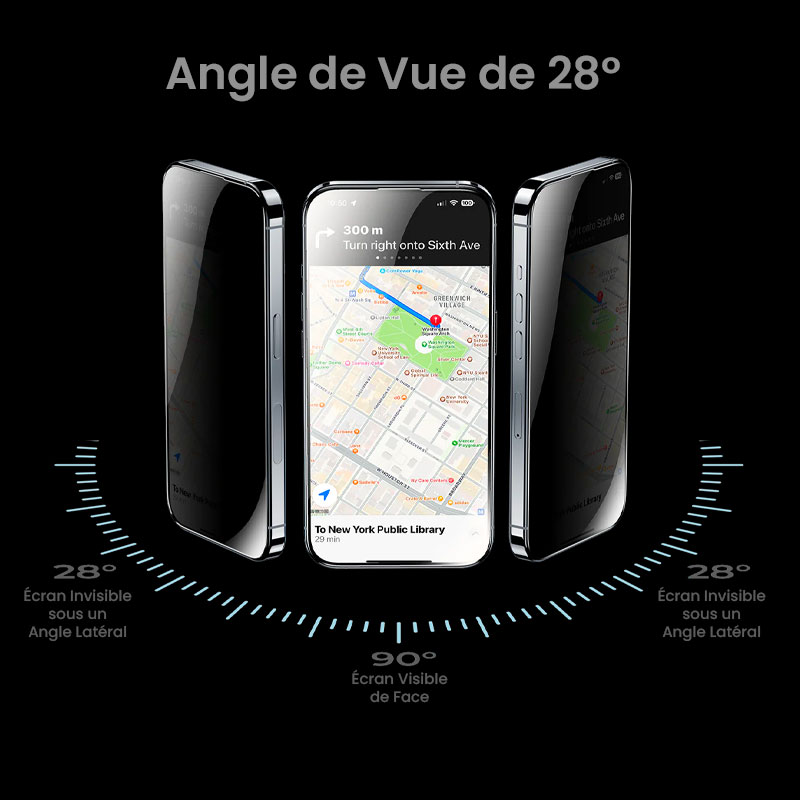 Protection D'Écran Privée BENKS En Verre Trempé By Corning® pour iPhone 15 Pro Max