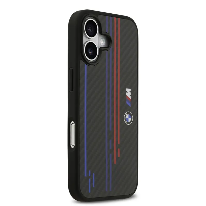 Coque MagSafe BMW M Power en kevlar pour iPhone 17 vue du côté droit
