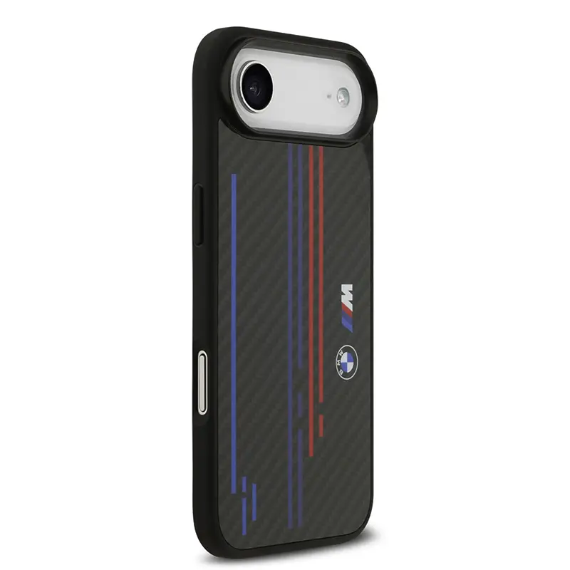 Coque MagSafe BMW M Power en kevlar pour iPhone Air vue du côté droit
