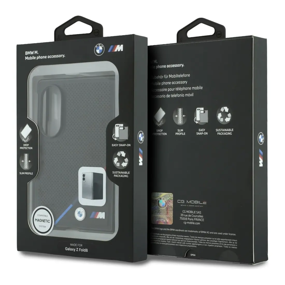 Coffret d'origine officiel coque BMW M cuir perforé pour Samsung Galaxy Z Fold8