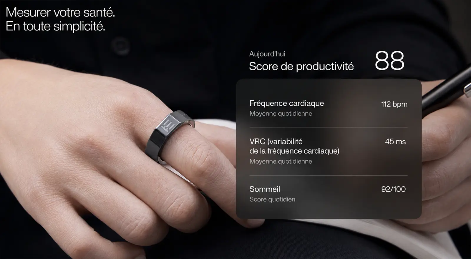 Suivi santé et score de productivité avec la bague connectée Even Realities R1