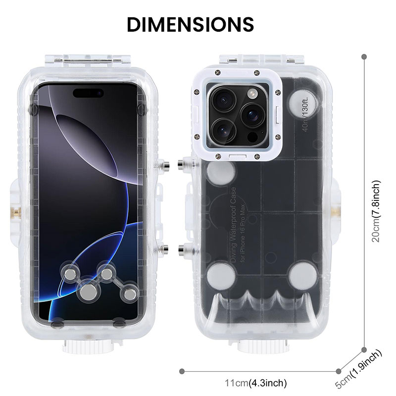 Caisson Étanche jusqu'à 40 Mètres pour iPhone 16 Pro Max