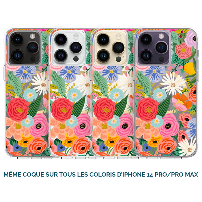 Coque MagSafe CASE MATE x Rifle Paper Co. Garden Party Blush pour iPhone 14 Pro Max