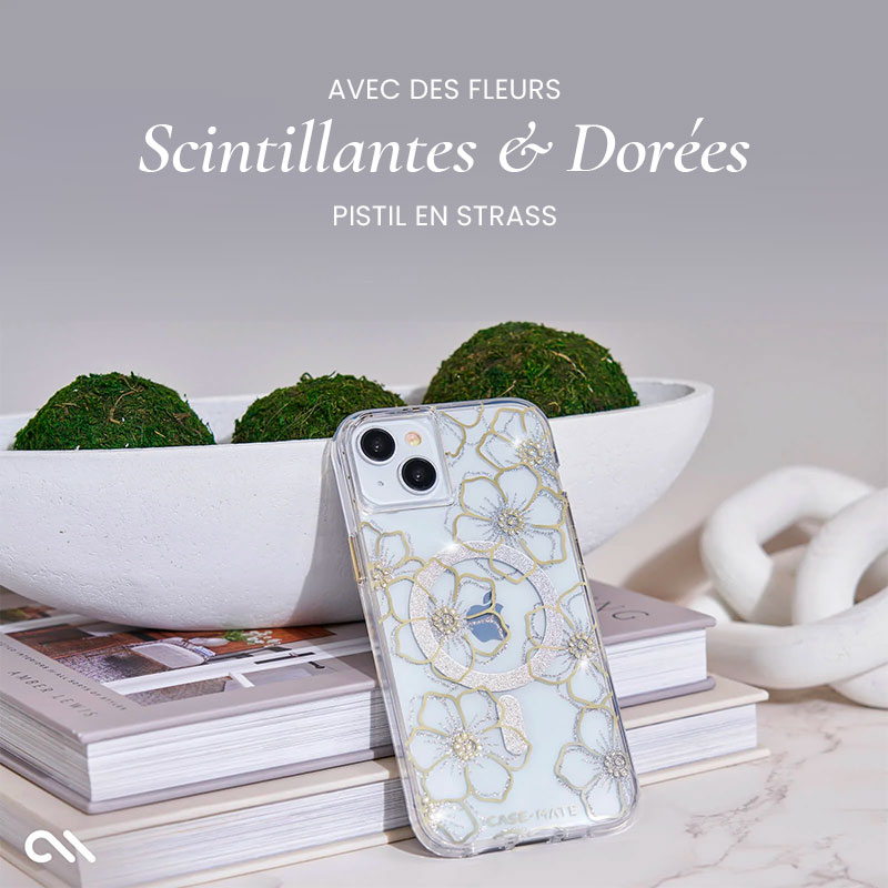 Coque MagSafe CASE MATE Floral Gems pour iPhone 15 Plus