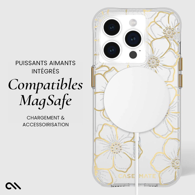Coque MagSafe CASE MATE Floral Gems pour iPhone 15 Pro