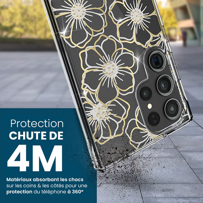 Coque Strass CASE MATE Floral Gems pour Galaxy S23 Ultra 5G