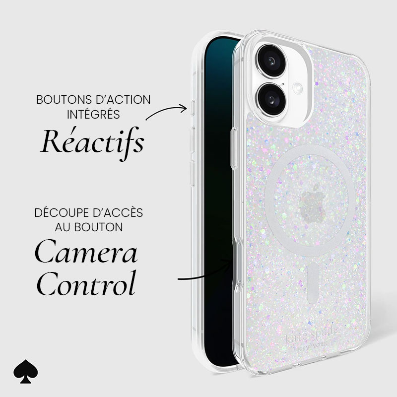 Coque MagSafe KATE SPADE Chunky Glitter pour iPhone 16 Plus