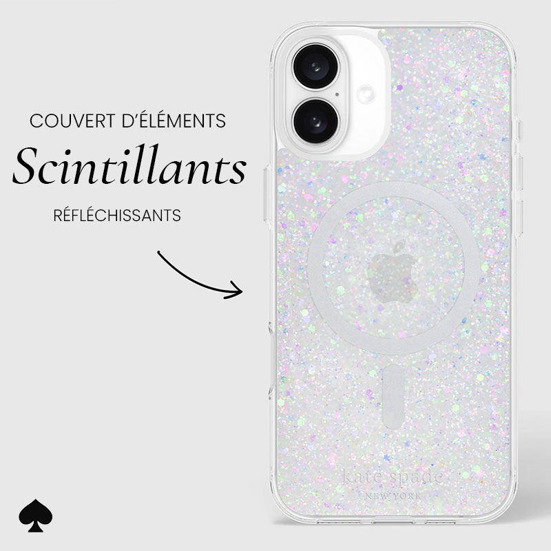 Coque MagSafe KATE SPADE Chunky Glitter pour iPhone 16 Plus
