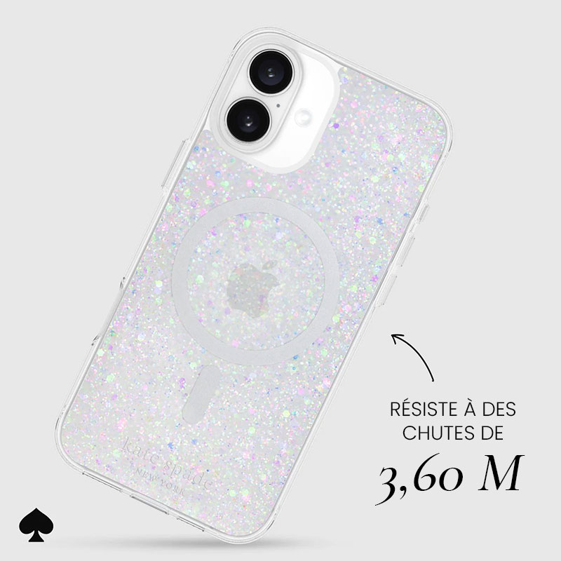 Coque MagSafe KATE SPADE Chunky Glitter pour iPhone 16 Plus