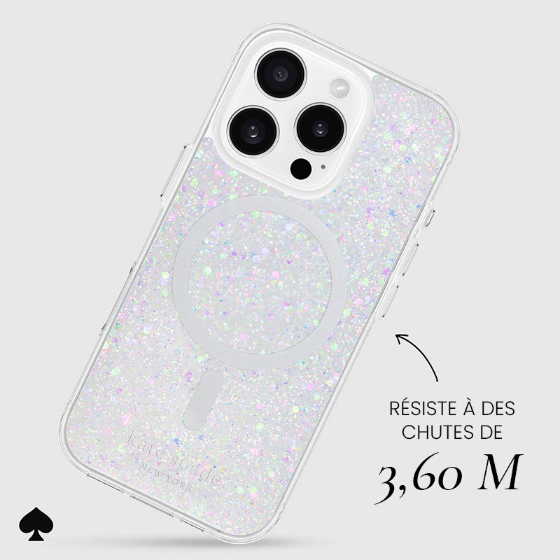 Coque MagSafe KATE SPADE Chunky Glitter pour iPhone 16 Pro