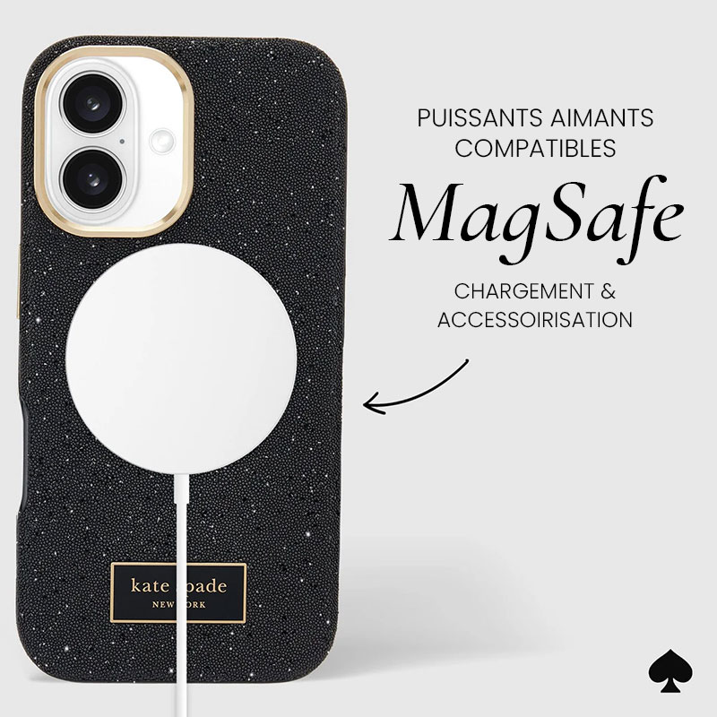 Coque MagSafe KATE SPADE Crystal Pavé pour iPhone 16