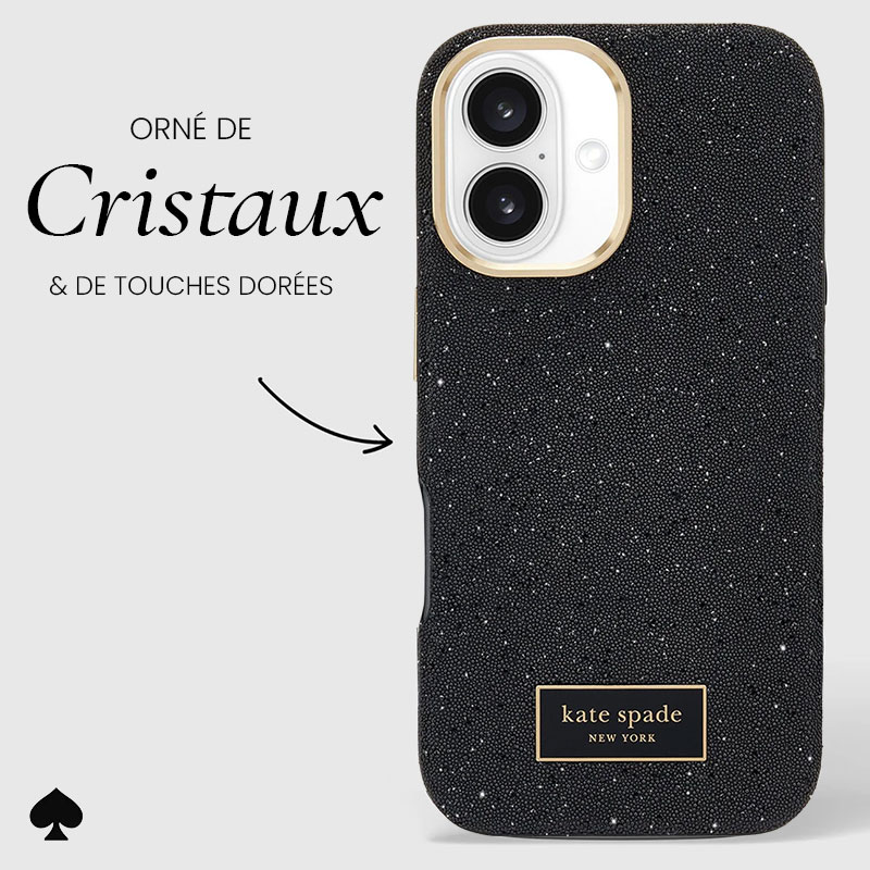 Coque MagSafe KATE SPADE Crystal Pavé pour iPhone 16
