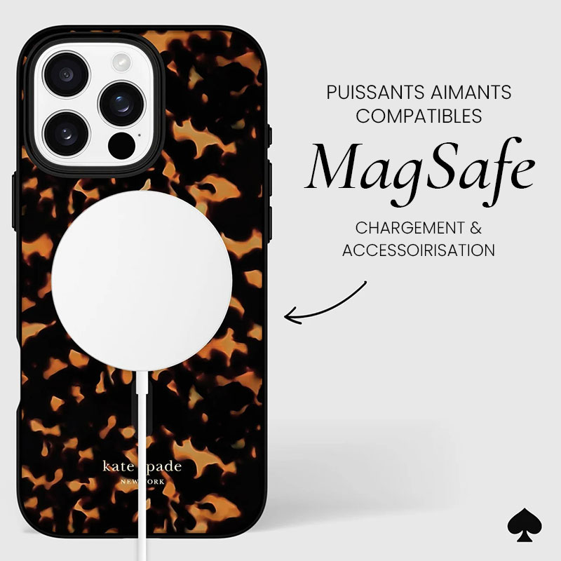 Coque MagSafe CASE MATE Kate Spade Tortoiseshell pour iPhone 16 Pro Max