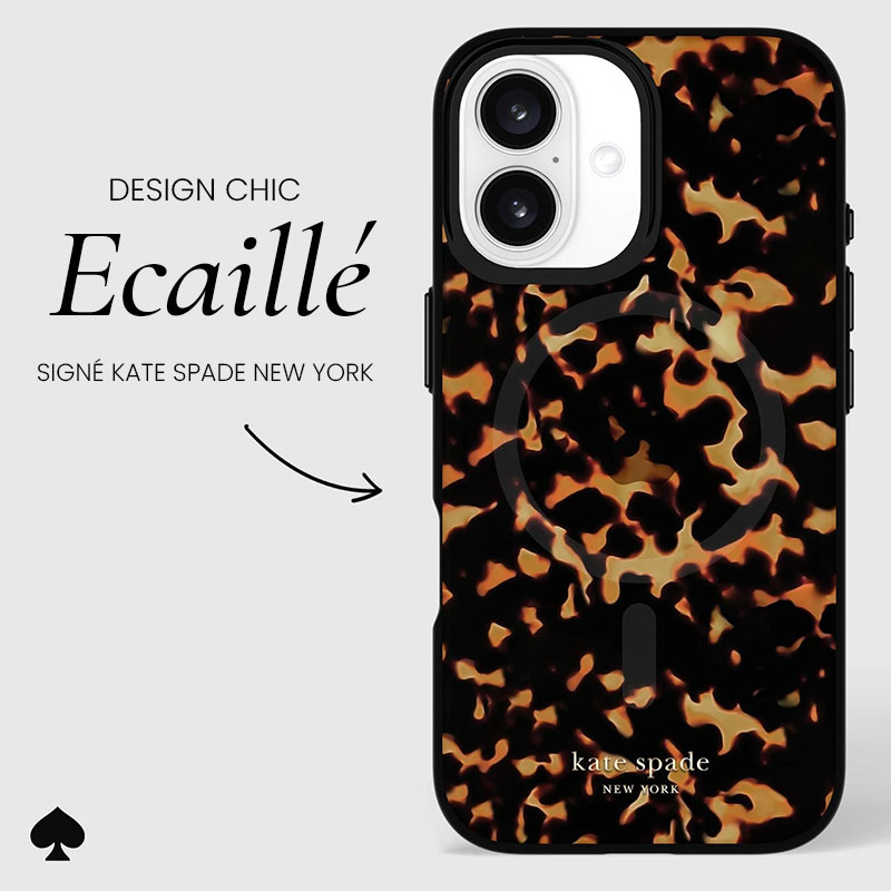 Coque MagSafe CASE MATE Kate Spade Tortoiseshell pour iPhone 16