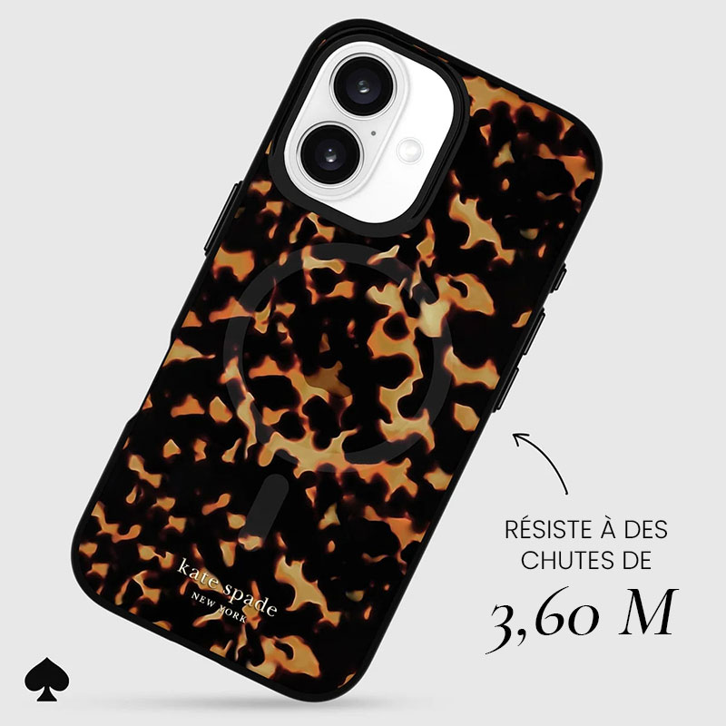 Coque MagSafe CASE MATE Kate Spade Tortoiseshell pour iPhone 16