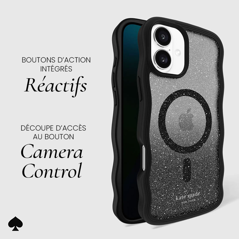 Coque MagSafe KATE SPADE Wavy Nightfall pour iPhone 16 Plus