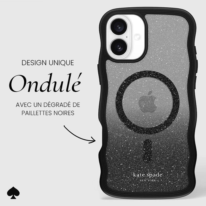 Coque MagSafe KATE SPADE Wavy Nightfall pour iPhone 16 Plus