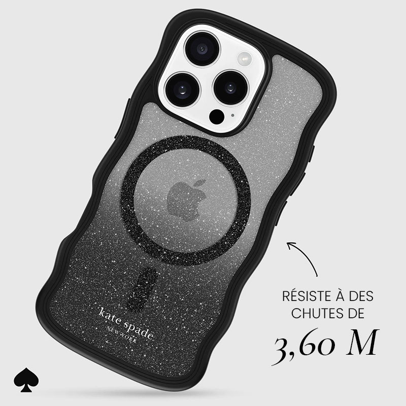 Coque MagSafe KATE SPADE Wavy Nightfall pour iPhone 16 Pro