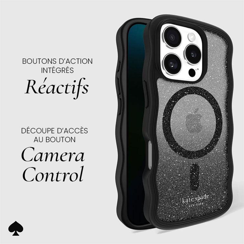 Coque MagSafe KATE SPADE Wavy Nightfall pour iPhone 16 Pro