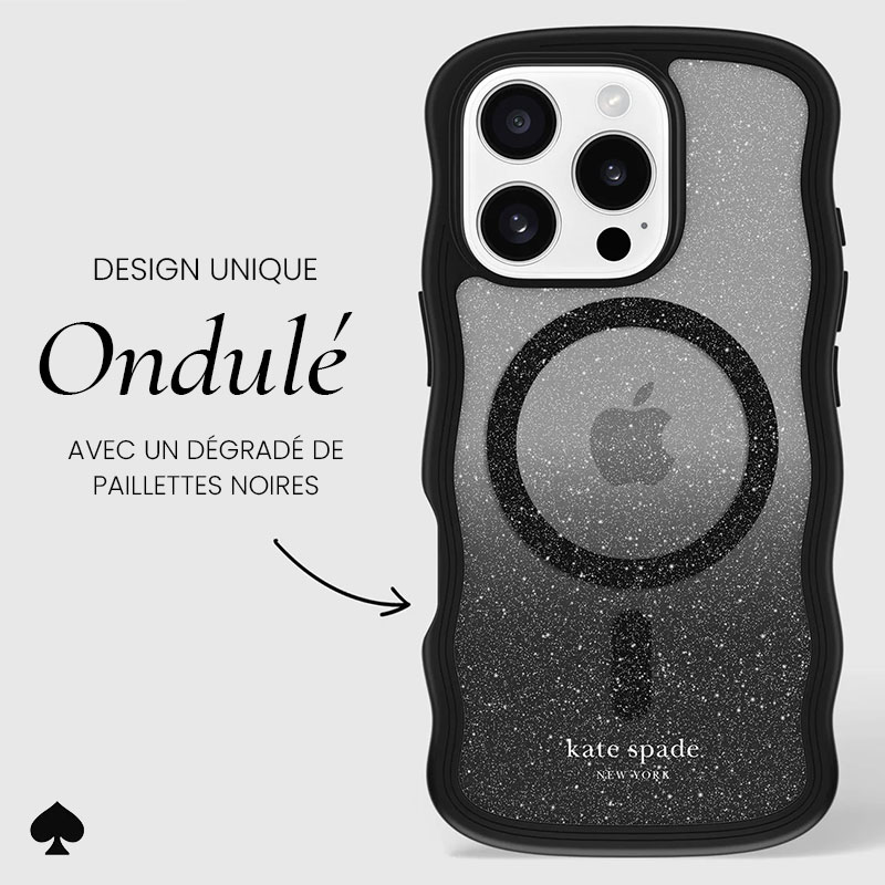 Coque MagSafe KATE SPADE Wavy Nightfall pour iPhone 16 Pro