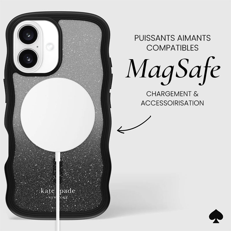 Coque MagSafe KATE SPADE Wavy Nightfall pour iPhone 16