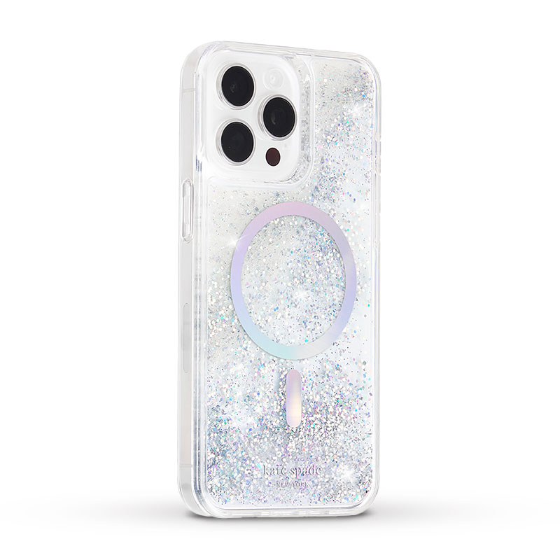 Coque MagSafe CASE MATE Kate Spade Liquid Glitter Opal Iridescent pour iPhone 15 Pro
