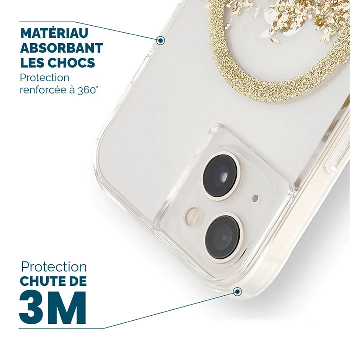 Coque Paillettes CASE MATE Karat Marble avec MagSafe pour iPhone 14 Plus