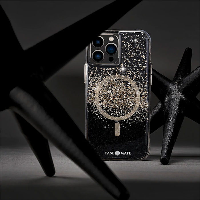 Coque Paillettes CASE MATE Karat Onyx avec MagSafe pour iPhone 14 Pro Max