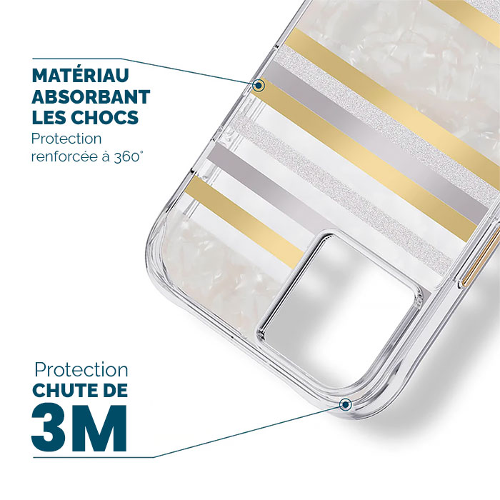 Coque Nacrée CASE MATE Pearl Stripes avec MagSafe pour iPhone 14 Plus