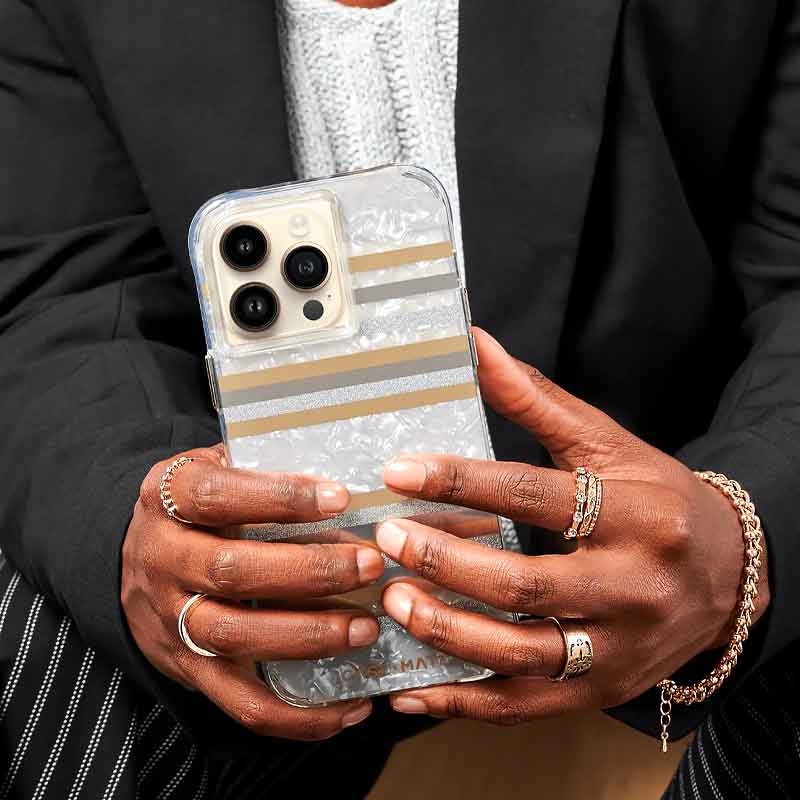 Coque Nacrée CASE MATE Pearl Stripes avec MagSafe pour iPhone 14