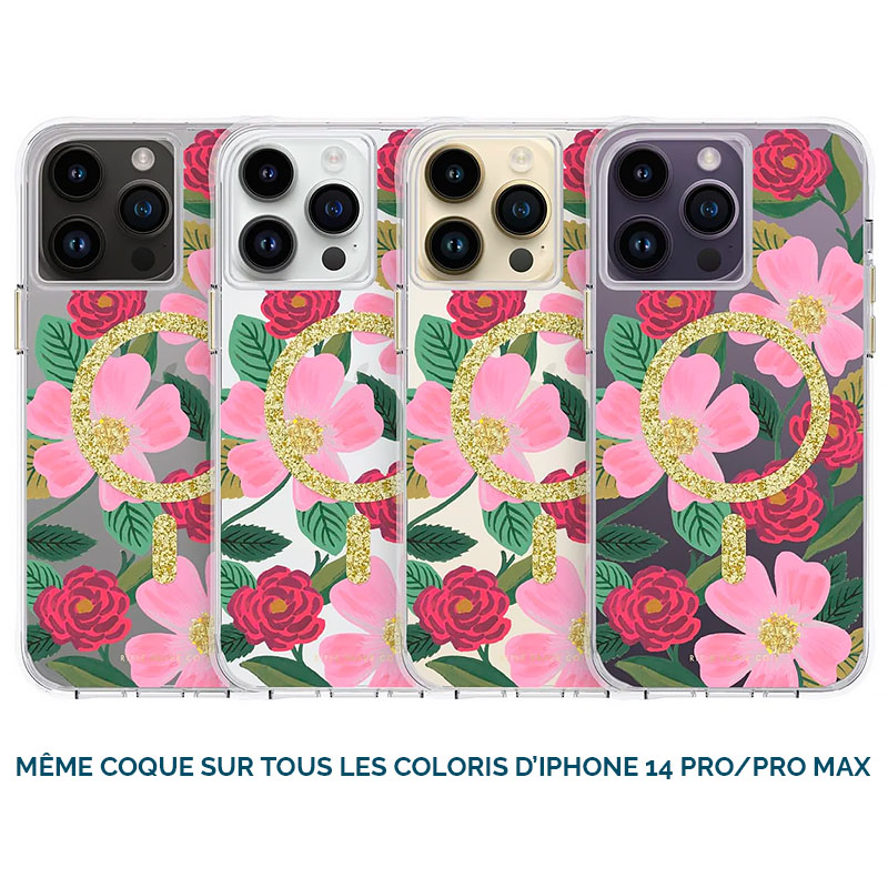 Coque MagSafe CASE MATE x Rifle Paper Co. Rose Garden pour iPhone 14 Pro