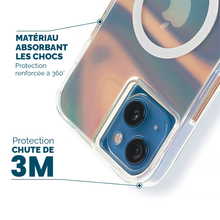 Coque Iridescente CASE MATE Soap Bubble avec MagSafe pour iPhone 14