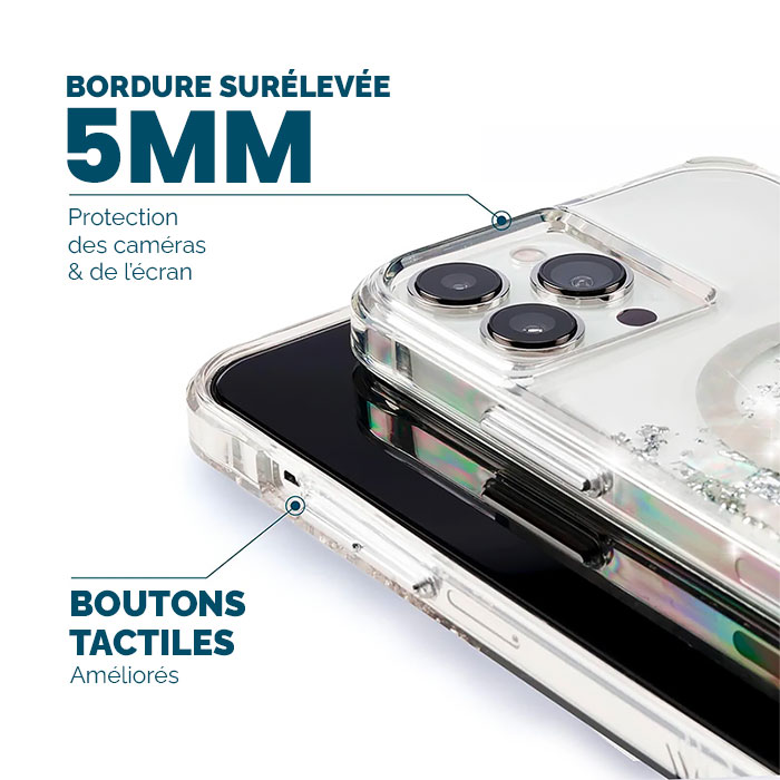 Coque Paillettes CASE MATE Touch of Pearl avec MagSafe pour iPhone 14 Pro