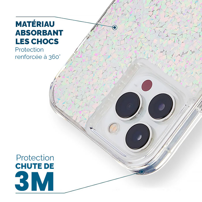 Coque Iridescente CASE MATE Twinkle Diamond avec MagSafe pour iPhone 14 Pro Max