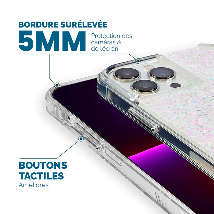 Coque Iridescente CASE MATE Twinkle Diamond avec MagSafe pour iPhone 14 Pro Max