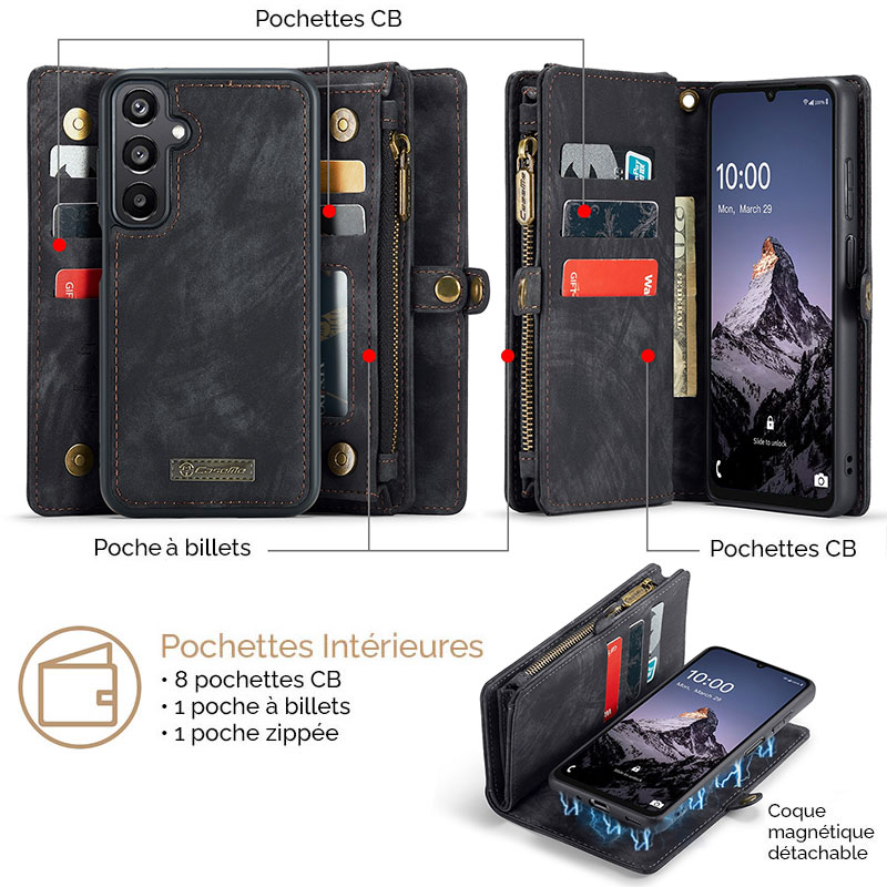 Étui Portefeuille CaseMe avec Coque Détachable pour Samsung Galaxy A16 4G/5G
