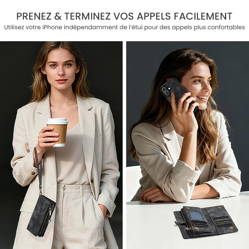 Étui CaseMe Noir avec Coque Détachable pour iPhone 17 - Prise en main confortable